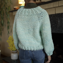 Load image into Gallery viewer, The Spins Sweater | Cucumber | One of a Kind Knit