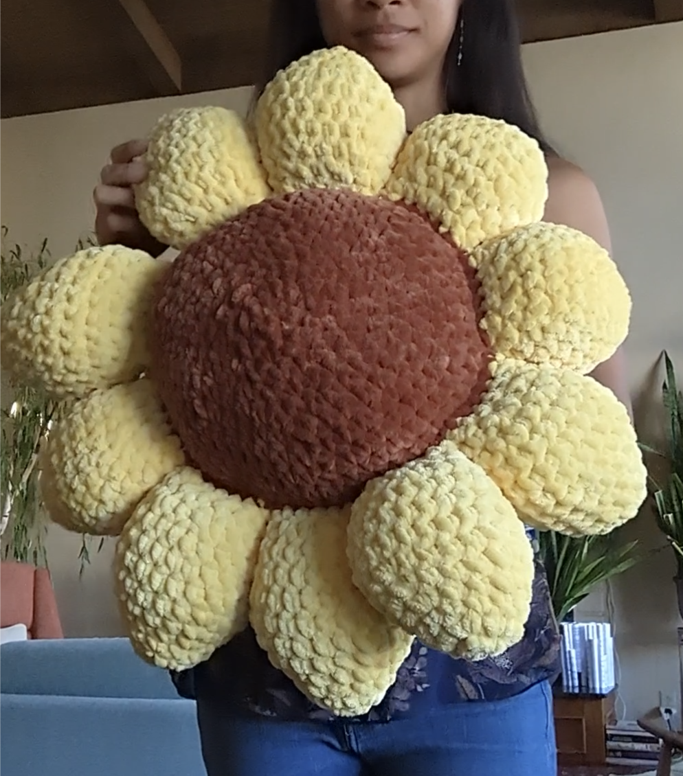 JUMBO Sunflower Pillow | Crochet Plush Toy