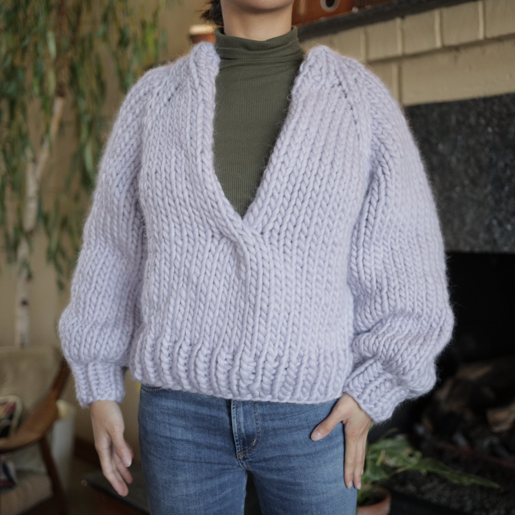 The Spins Sweater | Lilac Powder | One of a Kind Knit